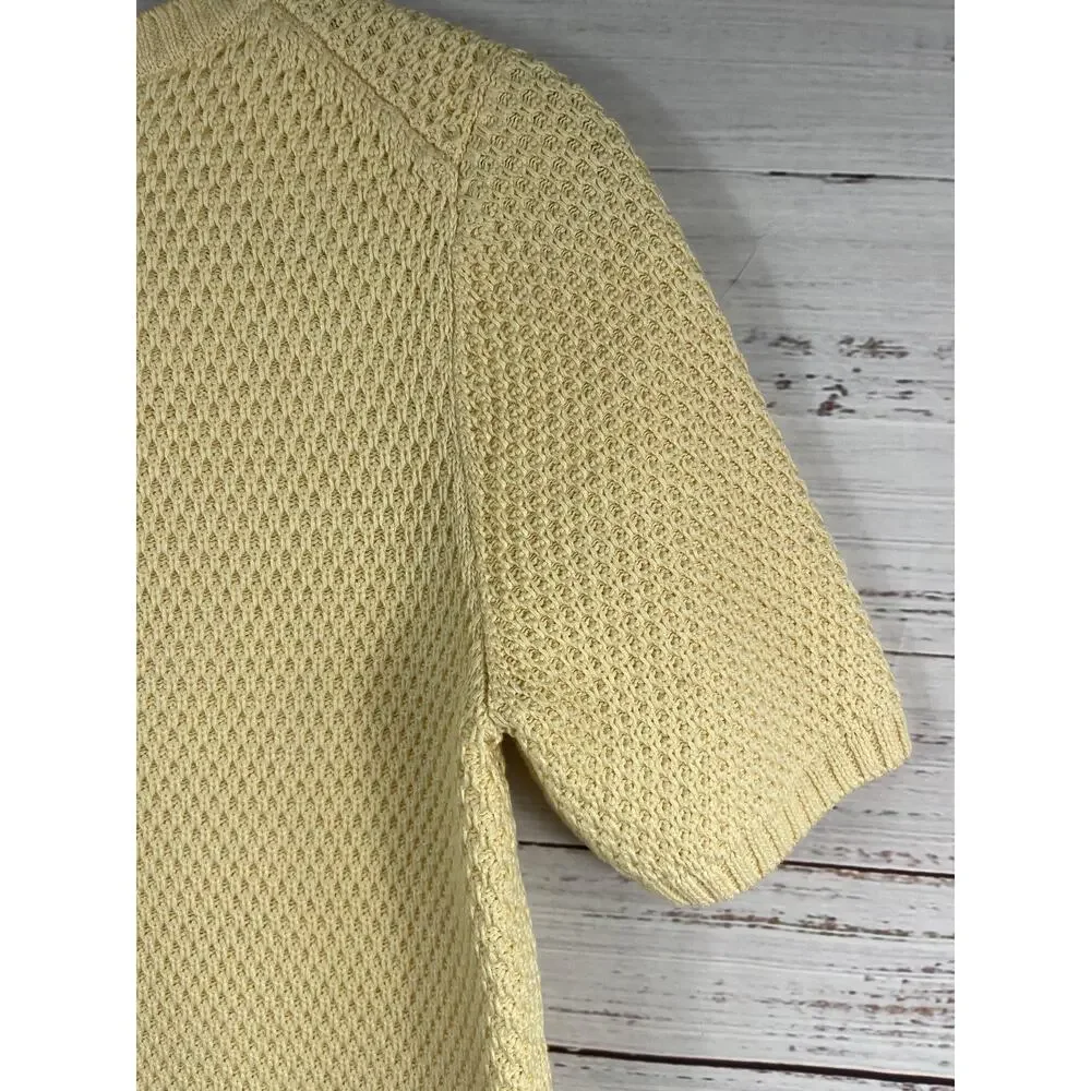 COS Sweater Women's Small White Waffle Knit Short Sleeve Crewneck Pullover Top - Picture 6 of 9